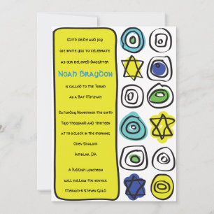 CIRCLES and SQUARES Bar Bat Mitzvah Invitation