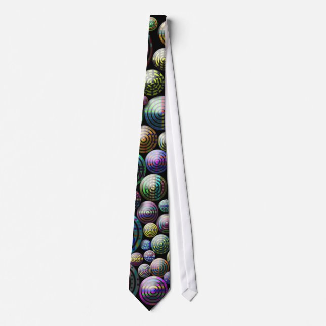 Circles Black and Colourful Tie (Front)
