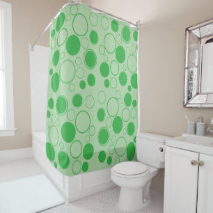Circles, Bubbles, Green and Lime Shower Curtain