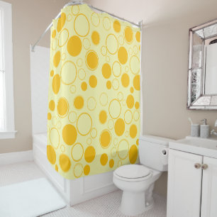 Circles, Bubbles, Yellow and Lemon Shower Curtain