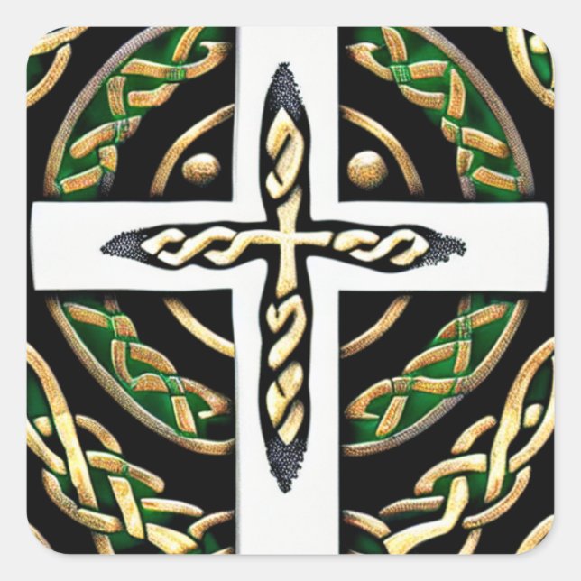 Circles Celtic Cross Sticker (Front)