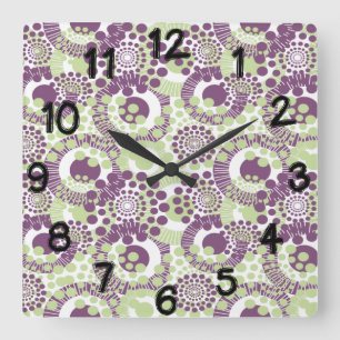 Circles, Circles Everywhere Square Wall Clock