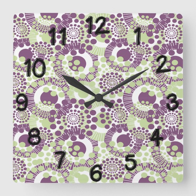 Circles, Circles Everywhere Square Wall Clock (Front)