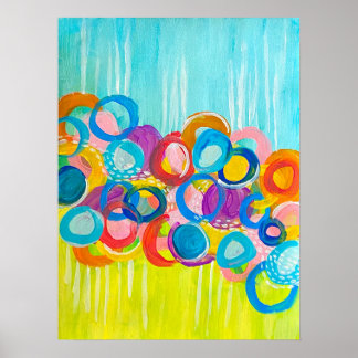 Circles Colorful Abstract Painting Print
