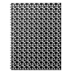 Circles & Dots in 7 Sizes: Repeating Black & White Notebook