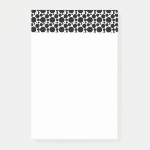 Circles & Dots in 7 Sizes: Repeating Black & White Post-it Notes