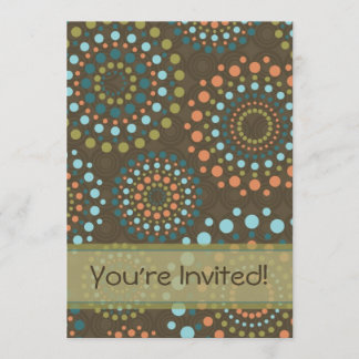 Circles & Dots Invitation (Brown)