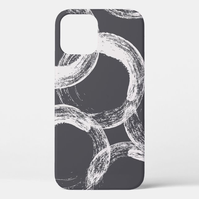 Circles Geometric Seamless Black Background Case-Mate iPhone Case (Back)