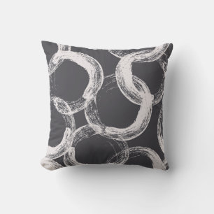 Circles Geometric Seamless Black Background Cushion