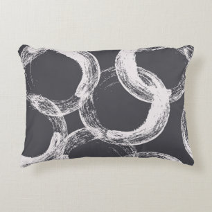 Circles Geometric Seamless Black Background Decorative Cushion