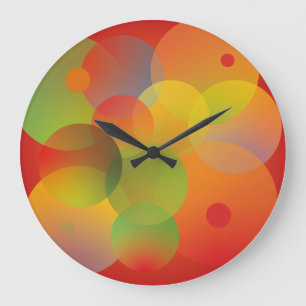 Circles/Hearts/gradient CIRCLES by masanser pixela Large Clock