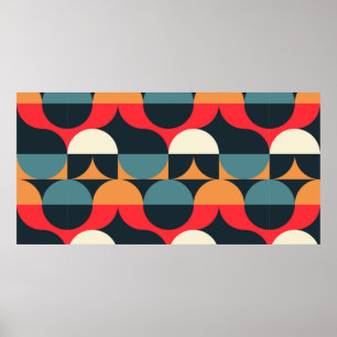 Circles illusion seamless pattern. poster