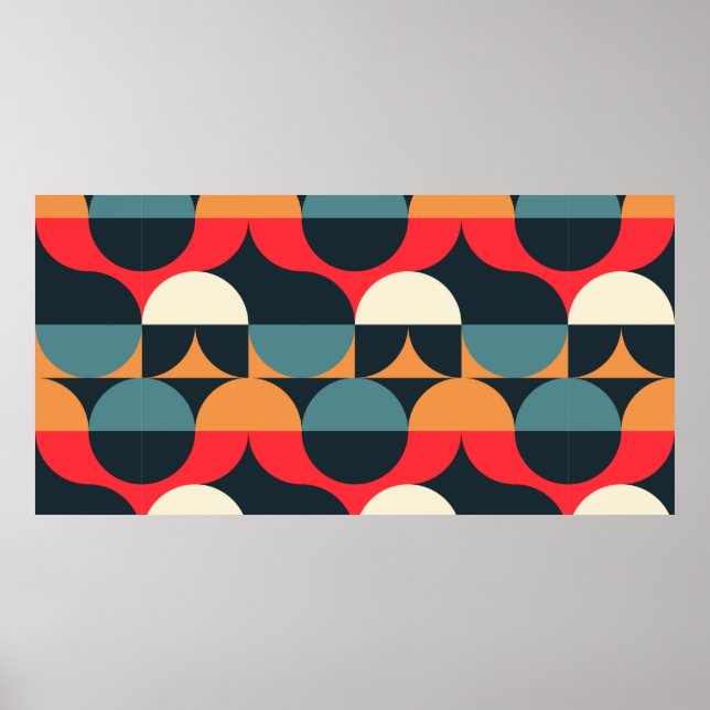 Circles illusion seamless pattern. poster (Front)
