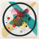 Circles in a Circle by Wassily Kandinsky Square Paper Coaster<br><div class="desc">Please visit my store for more interesting design and more colour choice =>  zazzle.com/colorfulworld*</div>