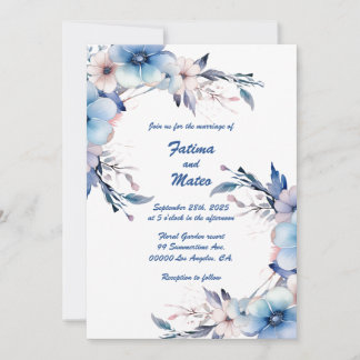 Circles in Blue: Personalized Wedding Invitation