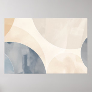 Circles in grey and beige with copy space poster