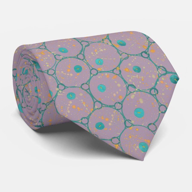 Circles Lavender Pattern Tie (Rolled)
