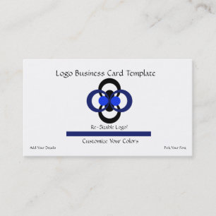 Circles Logo - Simple Black Blue Logo Business Card
