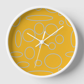 Circles Loops on Orange  Clock