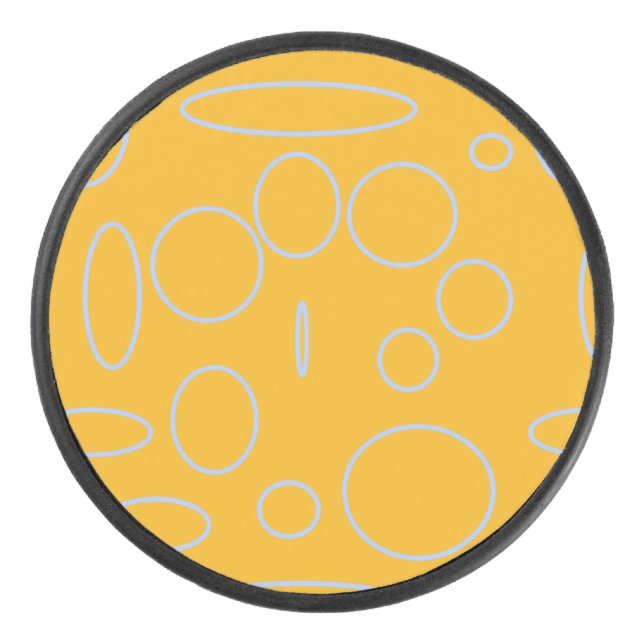 Circles Loops on Orange Geometric  Hockey Puck (Front)