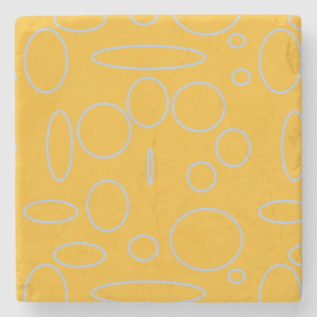 Circles Loops on Orange Stone Coaster (Front)