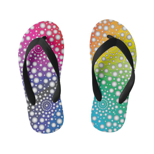 Circles Mandala 2 Kid's Flip Flops (Footbed)