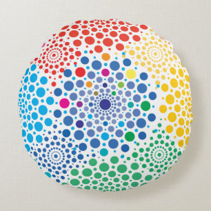 Circles Mandala 3 Round Cushion
