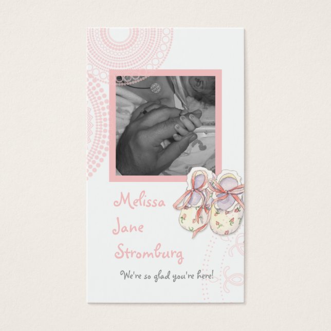 Circles 'n Booties, Baby Girl Shower Invitation (Front)