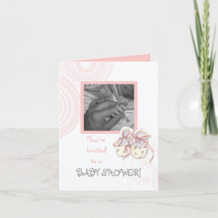 Circles 'n Booties, Baby Girl Shower Invitation