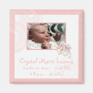 Circles 'n Booties, Baby Magnet Birth Announcement