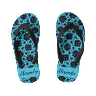 Circles of Aqua Harmony Kid's Flip Flops