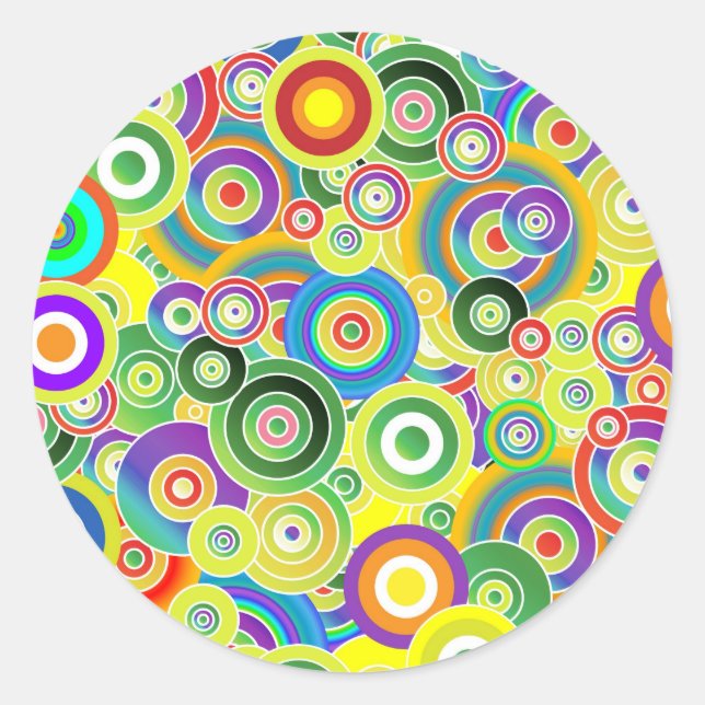 Circles of Colours Classic Round Sticker (Front)
