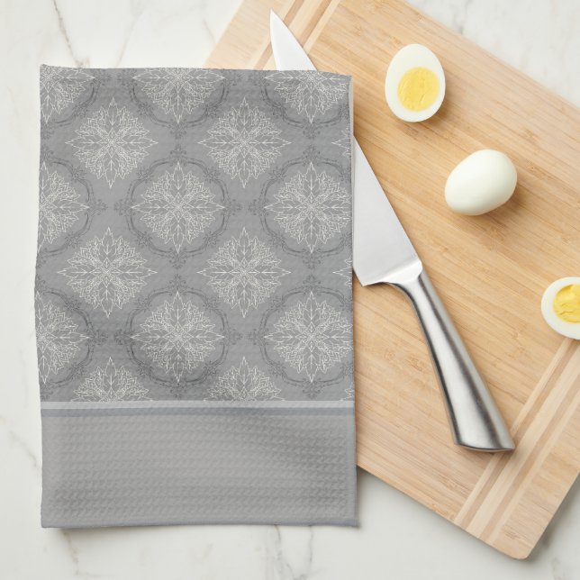 Circles Of Gray Tea Towel (Quarter Fold)