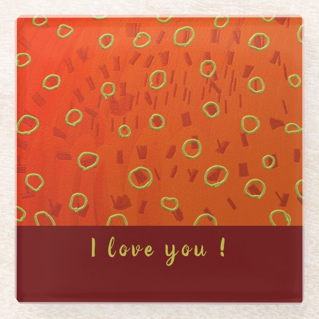 Circles of Life in Love  Glass Coaster (Front)