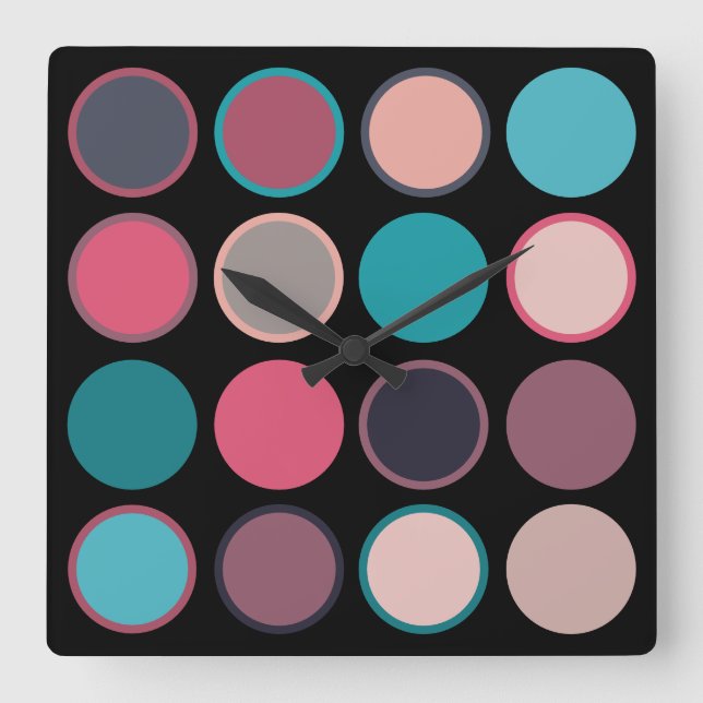 Circles of the Horizon 3 Square Wall Clock (Front)
