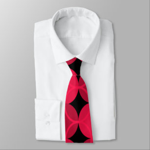 Circles on Circles - Cranberry and Black Tie