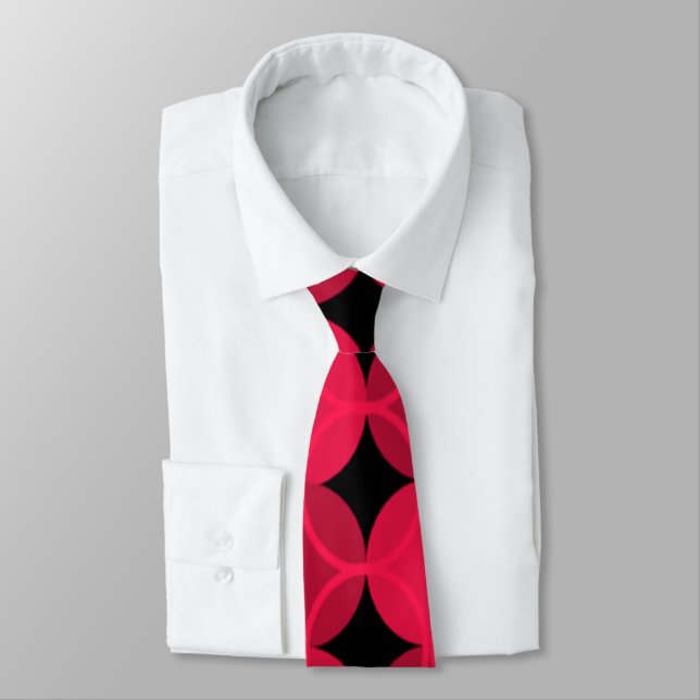 Circles on Circles - Cranberry and Black Tie (Tied)