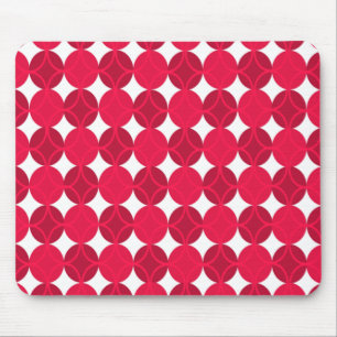 Circles on Circles - Cranberry and Gray Mouse Mat