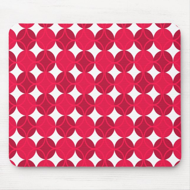 Circles on Circles - Cranberry and Gray Mouse Mat (Front)