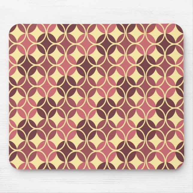 Circles on Circles - Purple and Cream Mouse Mat (Front)
