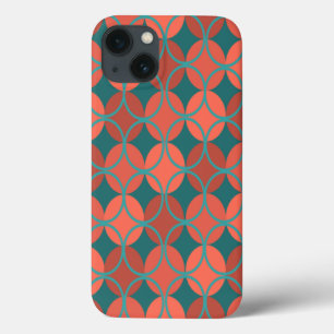 Circles on Circles - Teal and Orange iPhone 13 Case