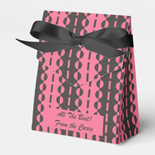 Circles on Stripes - Charcoal and Pink Tent Favour Box
