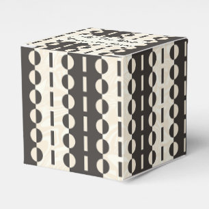 Circles on Stripes - Charcoal Cream Classic Favour Box