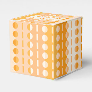 Circles on Stripes-Orange Peach Ombre Classic  Favour Box