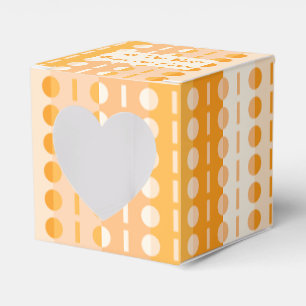 Circles on Stripes-Orange Peach Ombre Heart Favour Box