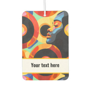 Circles Orange Yellow Black Car Air Freshener