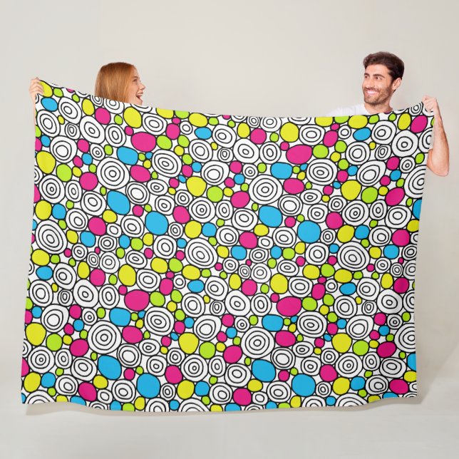 Circles Pattern 210819 - Colours 01 Fleece Blanket (In Situ)
