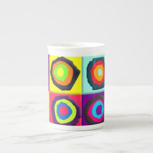 circles pattern bone china mug