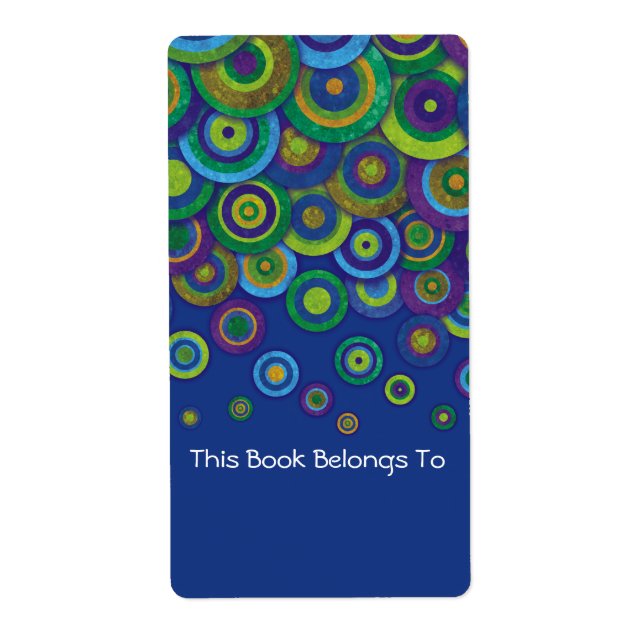 Circles Pattern Bookplates Labels (Front)