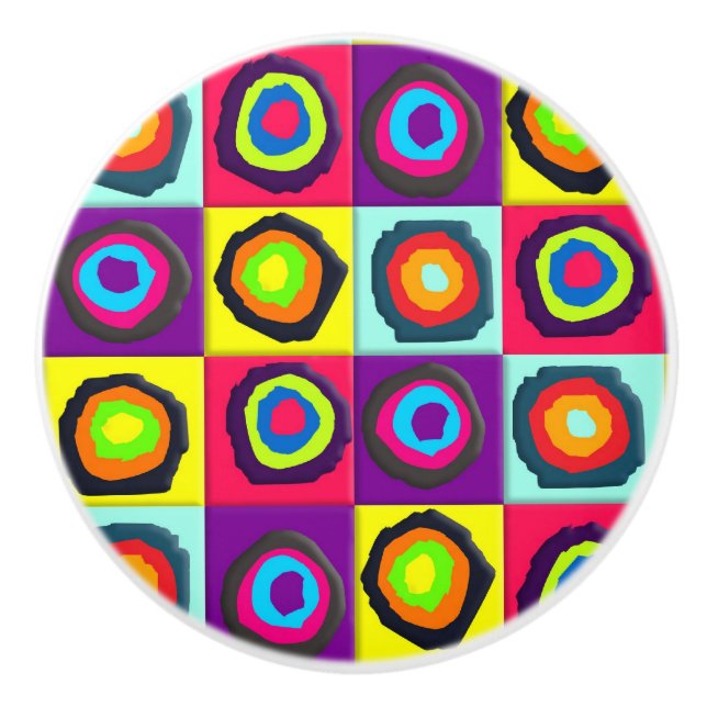 circles pattern  ceramic knob (Front)